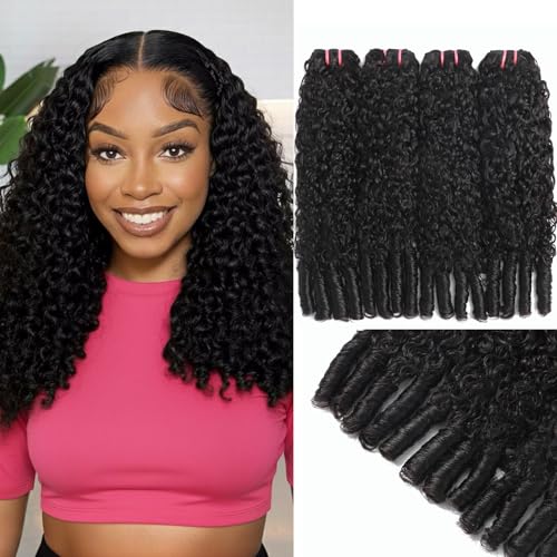 Beauty Queen Burmese Curly Hair Bundles 16A 100% Unprocessed 24 26 28 30 Inch Burmese Curly Bundles Human Hair with Spiral Ends Double Weft Quick Weave for Black Women