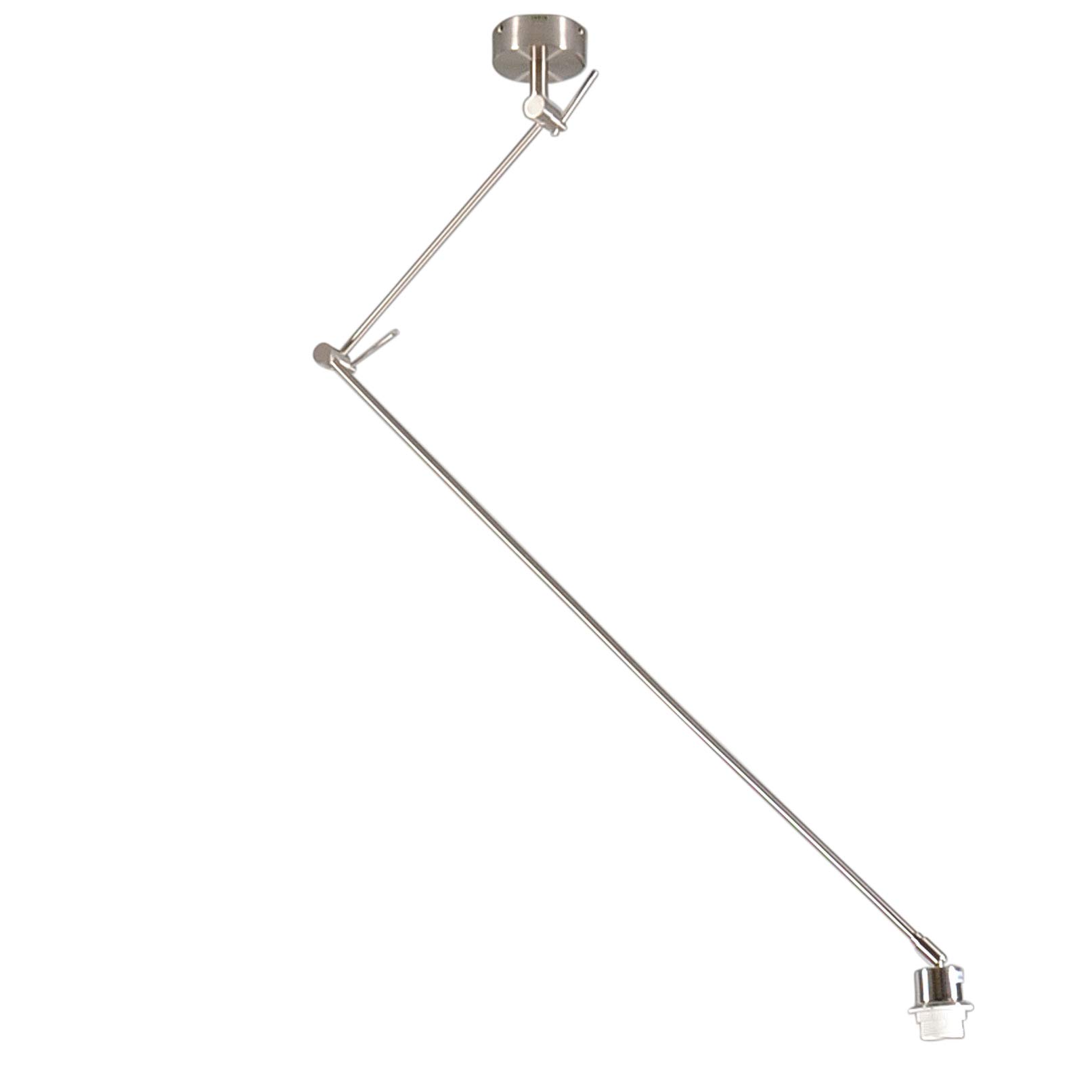 Qazqa Moderno Lámpara colgante acero descentrada orientable sin pantalla - BLITZ I Acero Redonda/Alargada Adecuado para LED Max. 1 x 60 Watt