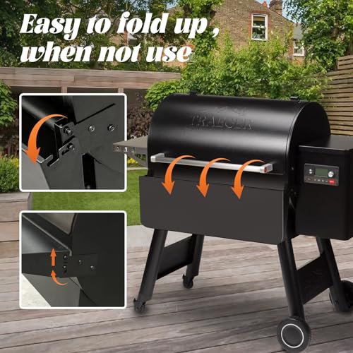 Folding Front Shelf for Traeger Pro 780/Ironwood 885 BAC442 Grill Replacement Parts Foldable Shelves 33" Smoker Pellet Grill Storage Shelf BBQ by GORGERILA - Image 3