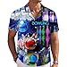 Bowling Mens Funny Hawaiian Shirts 3D Graphic Button Down Short Sleeve Tropical Holiday Beach Aloha Shirt