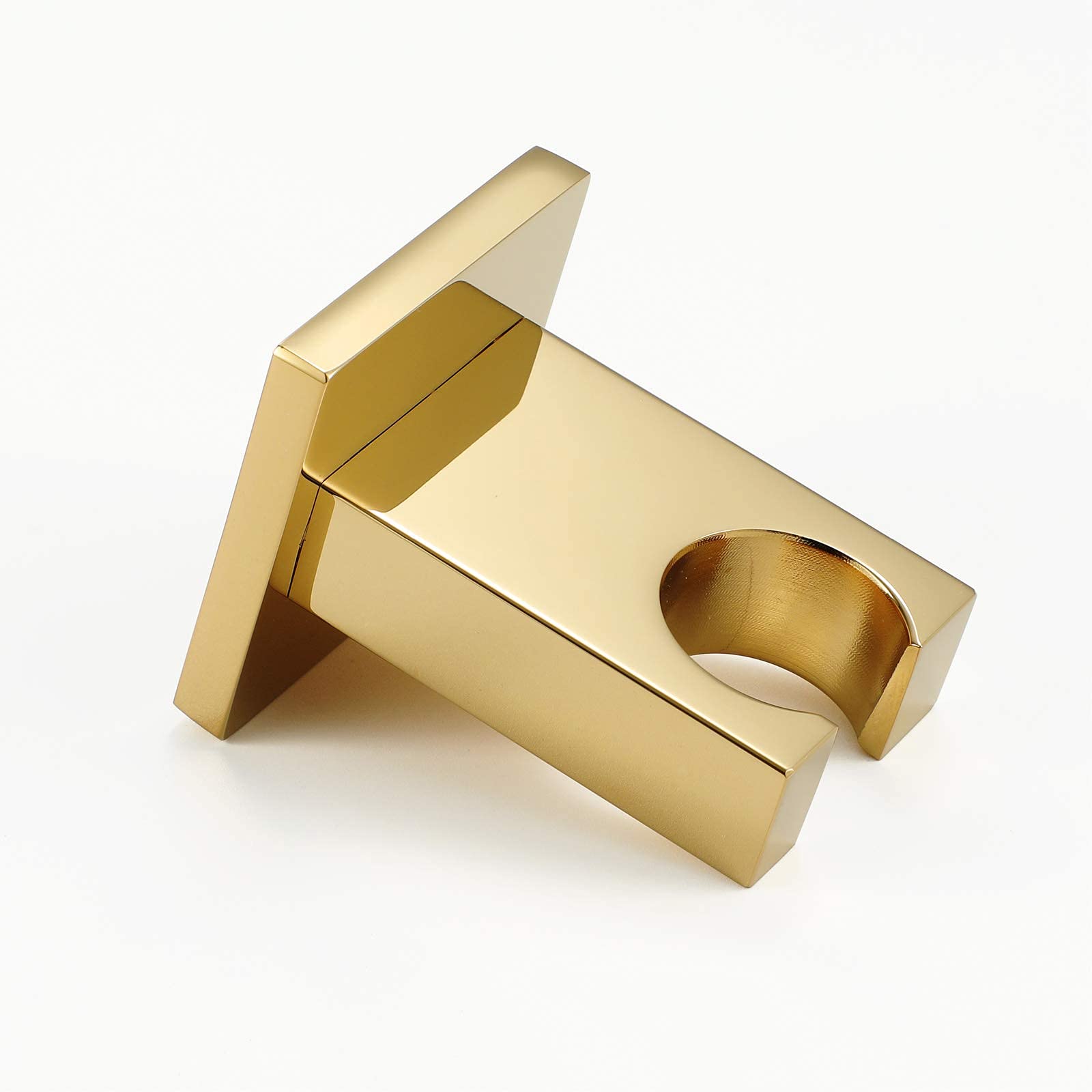 AKAZI Duschkopfhalter aus Messing, Handbrausehalterung, Wandmontage, Duschhalterung, quadratischer Duschhalter, viele Farben sind erhältlich, gebürstetes Gold (Titanium Gold)