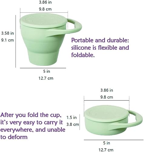 Miniatura 3 de Baby Snack Cup,Collapsible Silicone Snack Container for Baby,Baby Snacks Holder with DustProof Lid,Baby and Toddler Snack Catcher Lid.