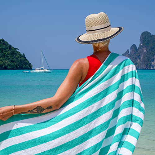 Arkwright Oversized California Beach Towels - (Pack Of 4) Absorbent, Quick Drying, Ringspun Cotton Pool Towel, Perfect For Hotel, Spa Hot Tub, And Bath, 30 X 70 In, Green #TOP3