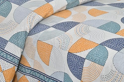Image of Decor King Size Cotton Bedsheet | 300 TC | 100% Cotton Flatsheet King Size with Two Pillow Covers | (254 * 274 cm, Teal Blue)