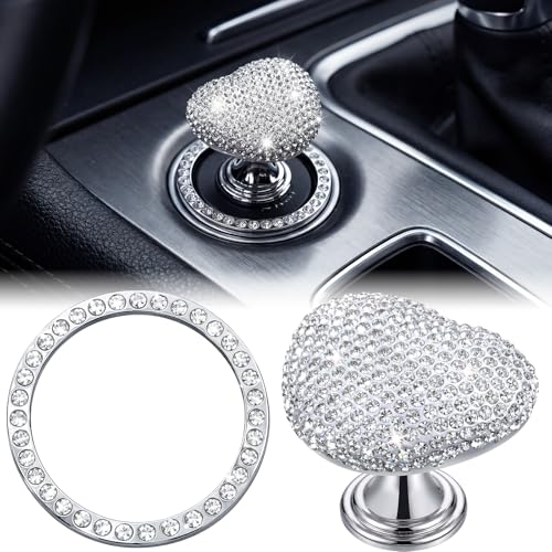 Coque bouton de démarrage strass en cristal argenté de qualité supérieure
