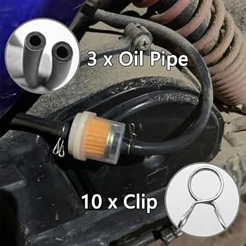 Kit Tuyau Carburant 5mm - 3 Mètres Avec 2 Filtres à Essence Et 10 Colliers De Serrage Pour Scooter/moto - 4