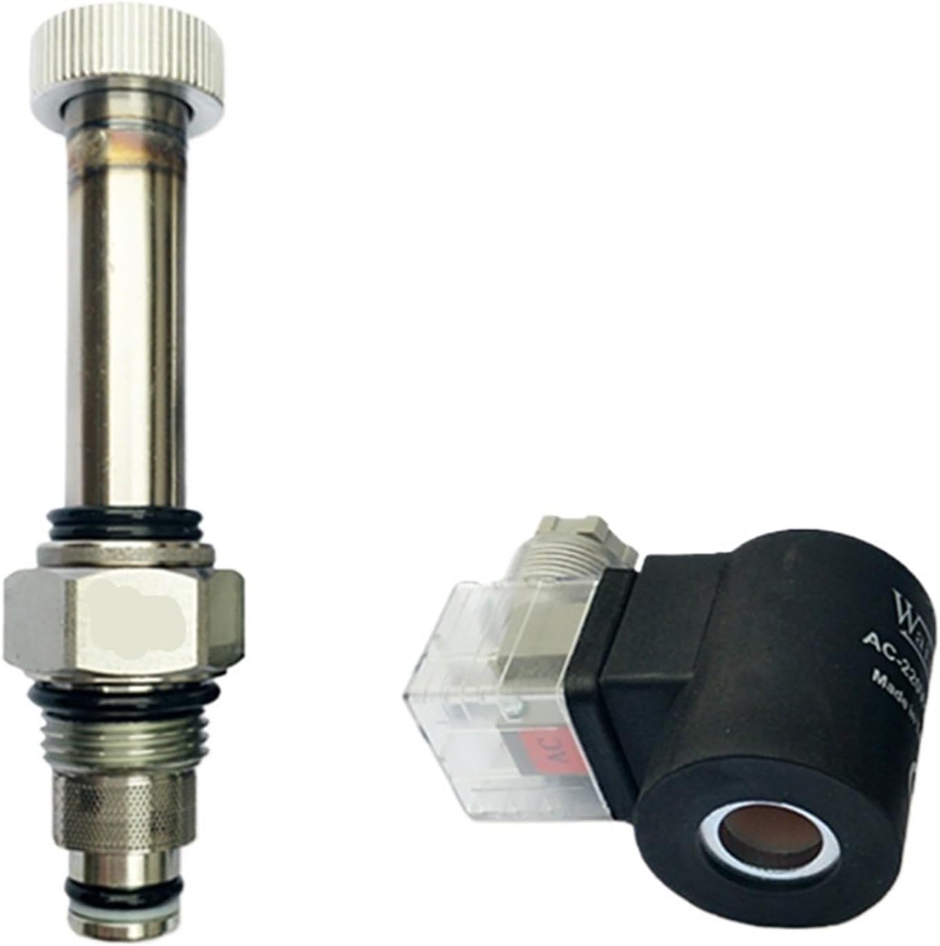 1pc CSV0201 Solenoid Cartridge Valve Coil Waisn Pressure Relief Valve Ac220v Dc24v Internal Hole 14mm Height 50mm(Coil valve stem,AC220V)