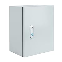 Vista 1 de Caja de conexiones eléctricas de acero, Caja de caja eléctrica para interiores y exteriores, Caja de metal resistente al agua y al polvo, Montada