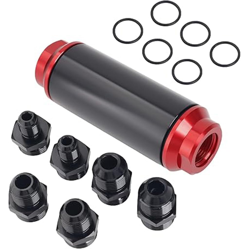 Car Fuel Filter for Audi A6 Wagon C8 2018-2023,50mm High Flow Fuel Filter 100 Micron Inline Fuel Filter Connector Accessories