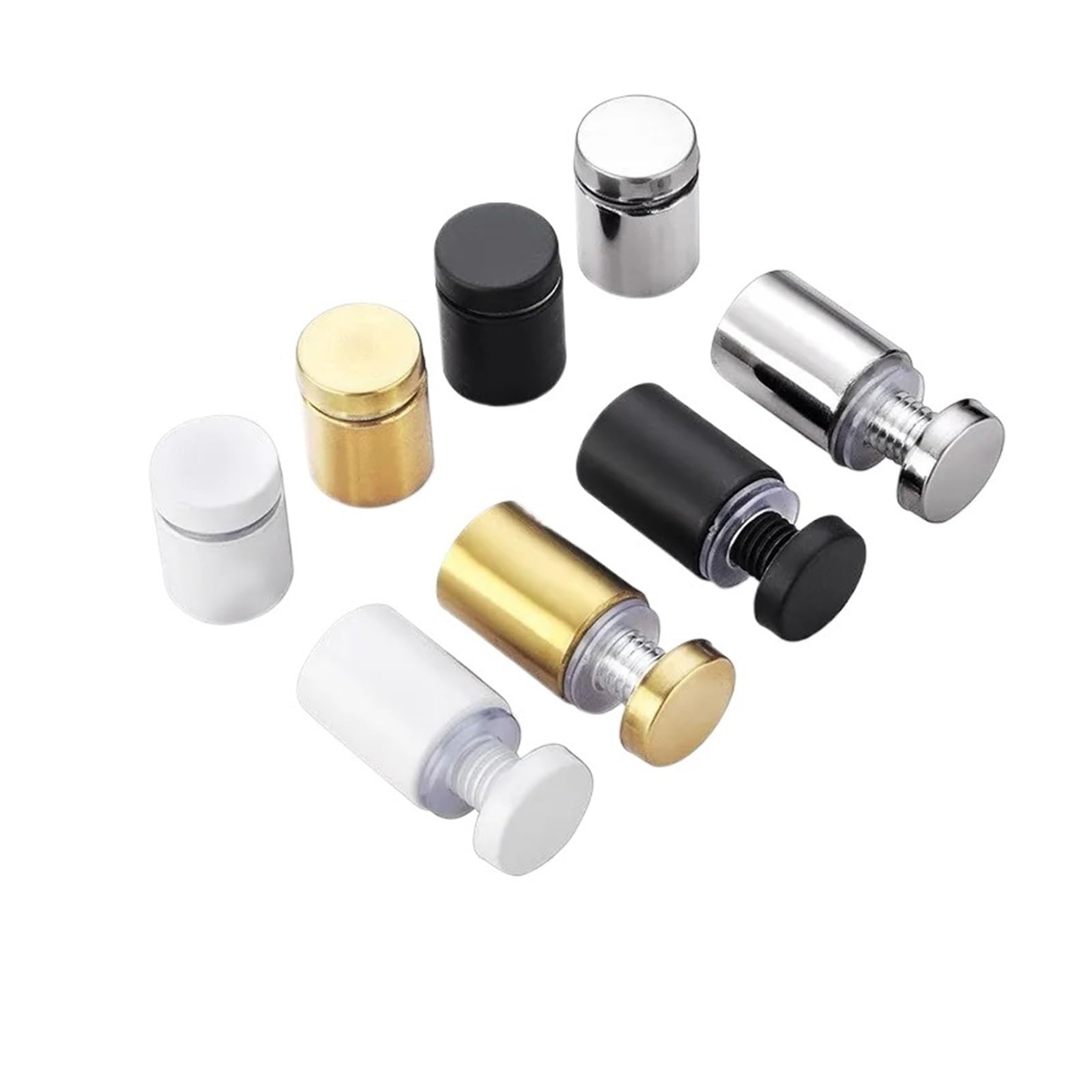 Puaisjn Black Aluminum Standoff Fixings, Glass Standoff Screws 5 Pack Multicolor Stainless Steel Multiple Sizes(,12X20mm)