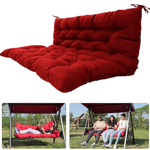 47in Porch Swing Replacement Cushion,Waterproof Fade-Resistant, Red
