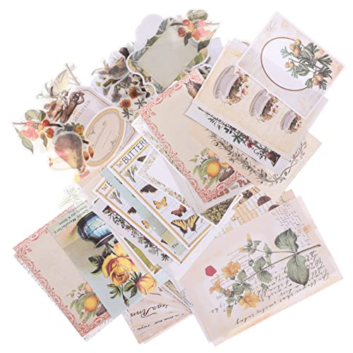 Kit scrapbooking vintage VILLCASE de 4 blocs de papier et autocollants album