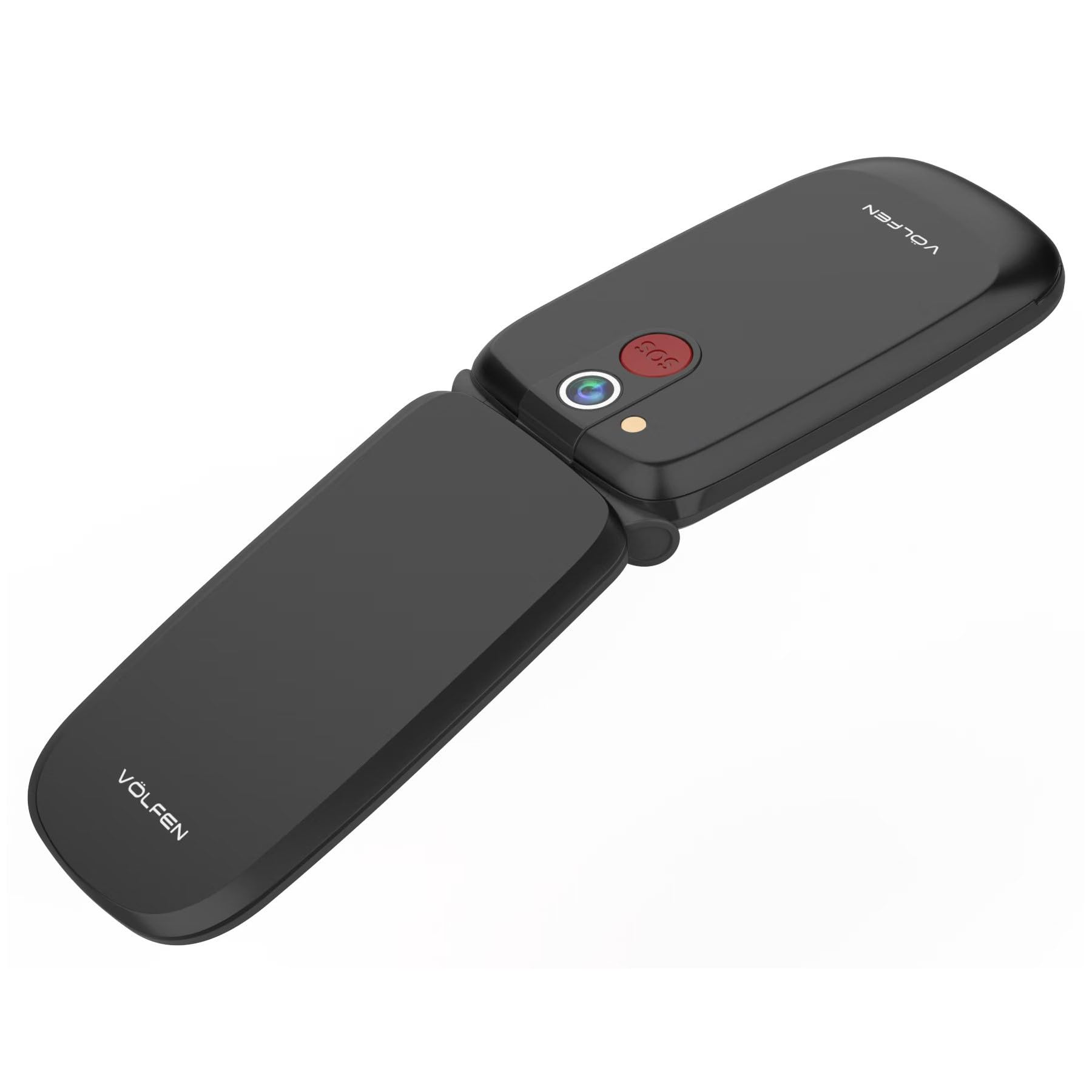 Astro Flip 4G - Teléfono Móvil para Personas Mayores con Tapa, Teclas Grandes y Pantalla XXL de 2,8”, Botón SOS, Fácil De Usar, Base de Carga USB-C, Doble SIM (Negro)