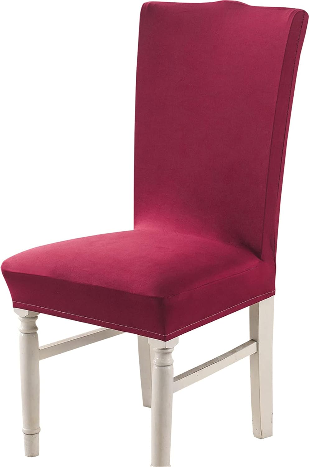 Dining Room Chair Covers Slipcovers, Stretch Removable Washable Chair Protector Seat Fit Cover for Hotel, Ceremony, Kitchen (Wine red,Set of 4)