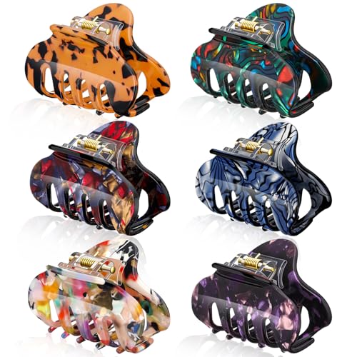 WILLBOND Medium Tortoiseshell Claw Clips Set of 6