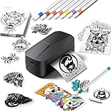 Phomemo TK32 Imprimante Tatouage Ephemere Kit, Tatouage Éphémère Personnalisé avec 50 Feuilles, 8 Marqueurs, Tatouage Temporaire pour Adultes Hommes et Femmes Bricolage, pour Fêtes, Cadeaux