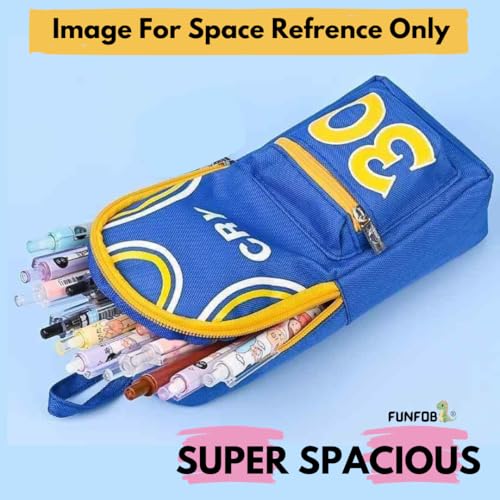 Image of Funfob Football Pencil Box for School College for Pen Pencil Or Other Stationery Basket Ball Pencil Case | Soccer Yellow Cu-rry
