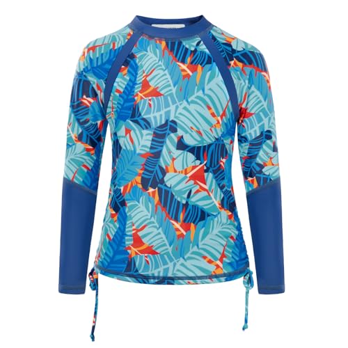 Image of GRACE KARIN Girls Long Sleeve Swimsuit Two Piece Rashguard Floral Swimwear 6-14Y