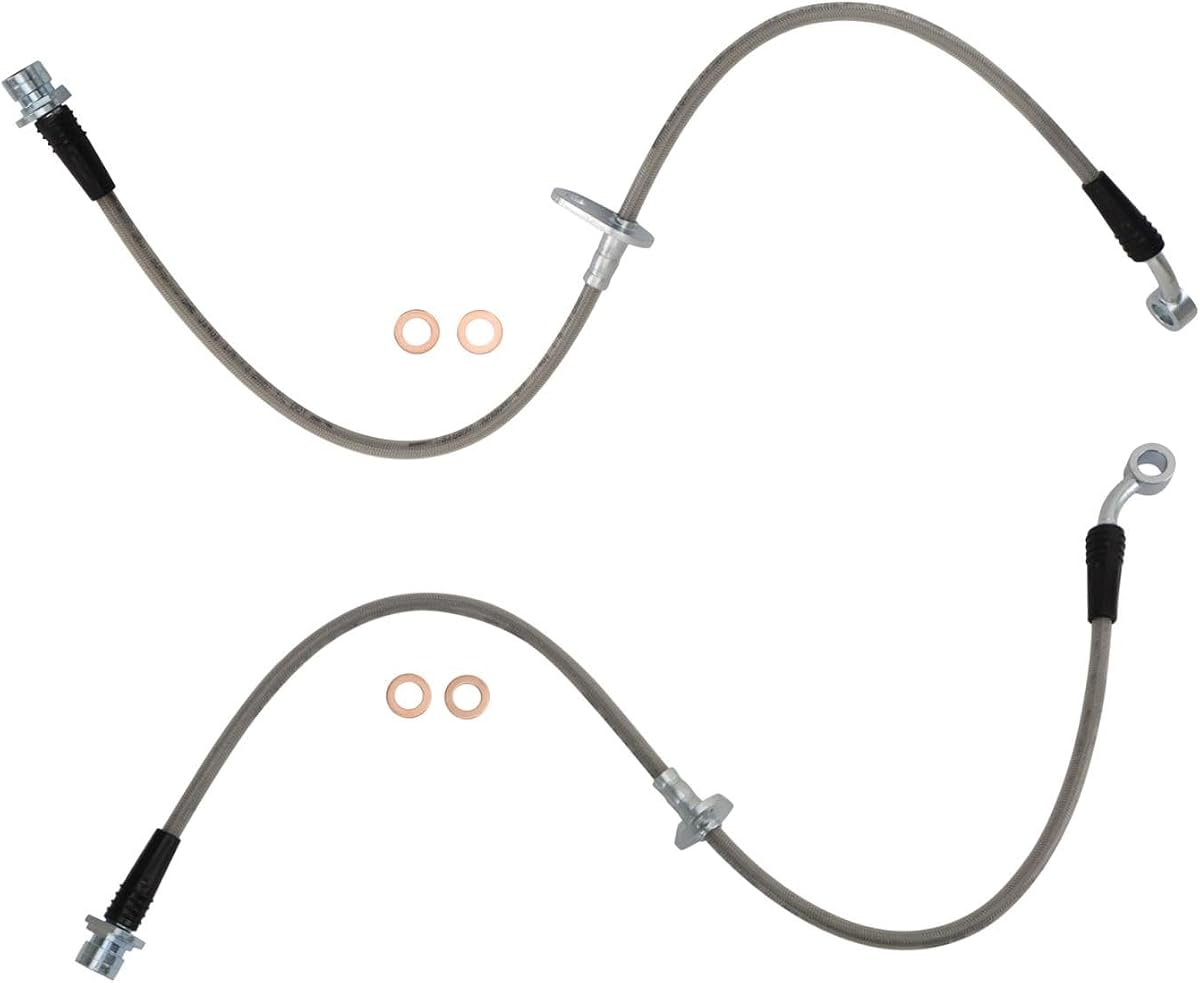 TRQ Front Performance Brake Hose Set | For 2003-2011 Honda Element