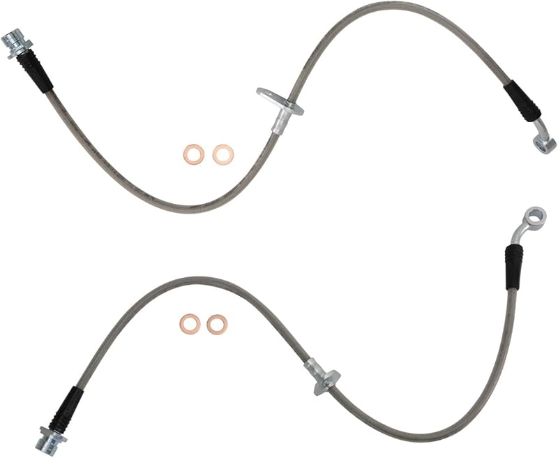 TRQ Front Performance Brake Hose Set | For 2003-2011 Honda Element