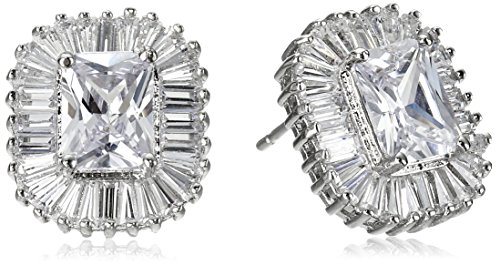 Cz By Kenneth Jay Lane "Basic" Multi-Cubic Zirconia Pierced With Ballerina Halo Stud Earrings (5Cttw) #TOP2