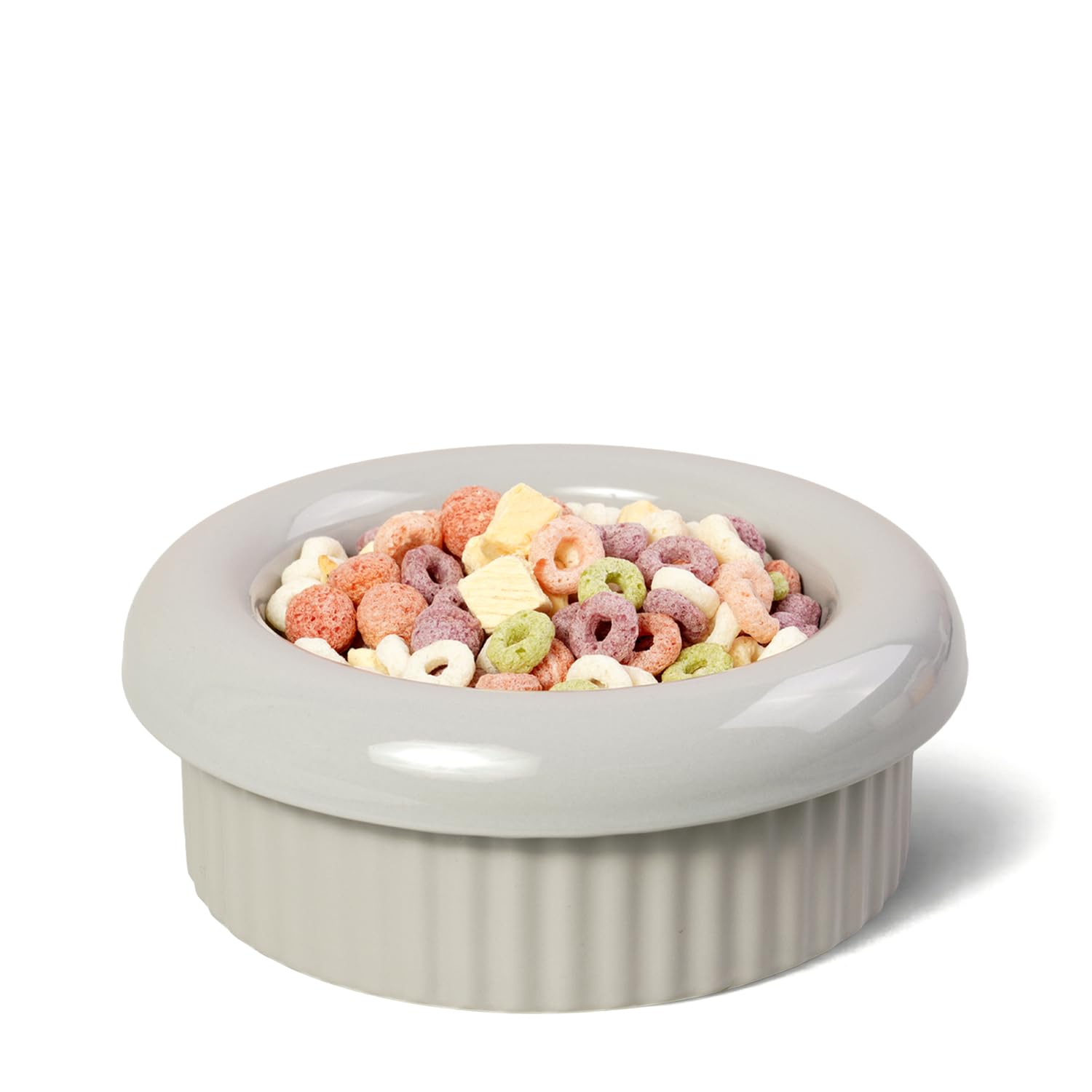 Ciotola per cani e gatti in ceramica alta 7,1 cm, larga 18,5 cm e poco profonda, per gatti a gambe corte (Munchkin) e razze giocattolo, adatta ai baffi, senza fuoriuscite, prodotta in Corea