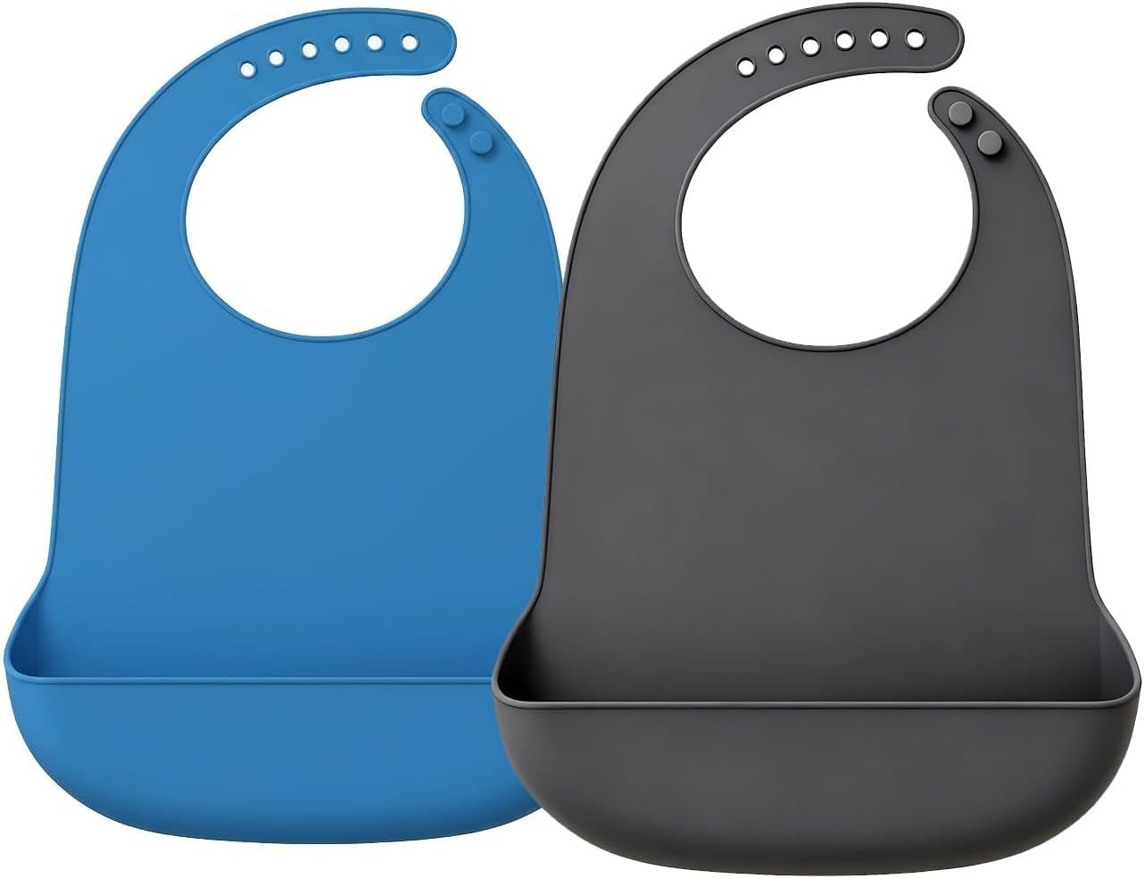 Silicone Adult Bib, Adjustable and Washable Bib for Men & Women, Waterproof for Elderly with Crumb Catcher