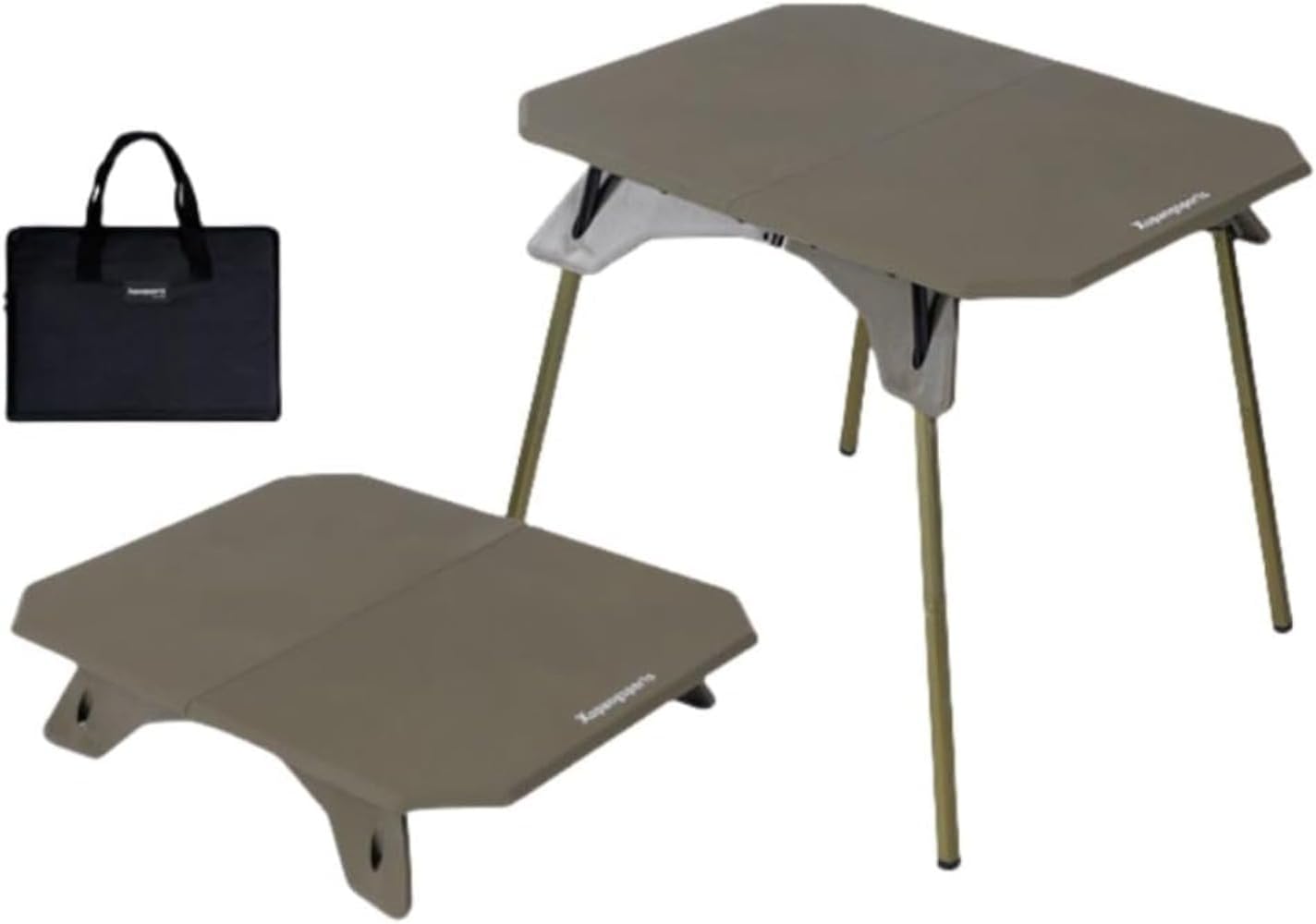 Height Adjustable Folding Plastic Table Lightweight Small Table for Outdoor Camping, Portable BBQ, Picnic, Backpacking and Travel, Compact Storage to Fit Height or Low, Thick Material Stable