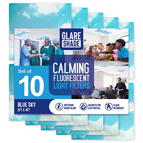 Fluorescent light covers (10-pack) sky blue cloud filters