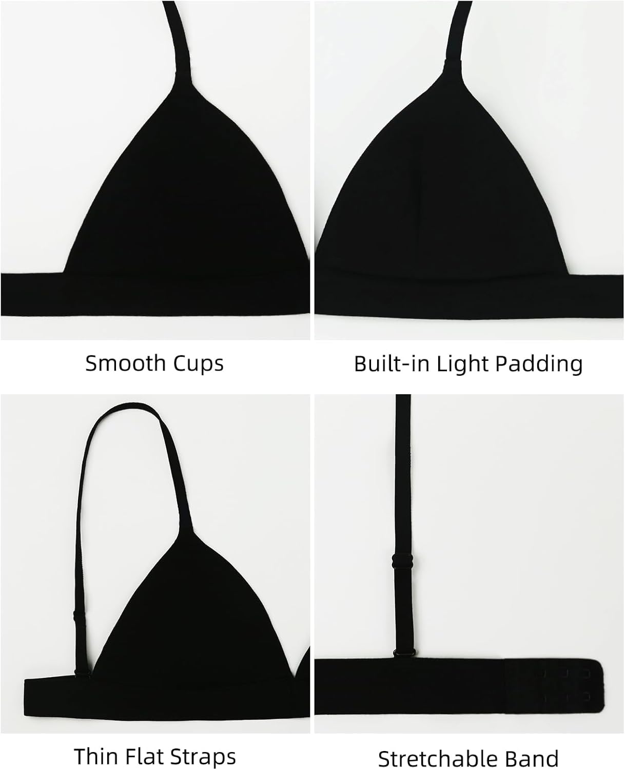 Organic Cotton Bra for Small Breasted Women, Wireless T-Shirt Bra, Seamless Padded Bra for Women - Image 6