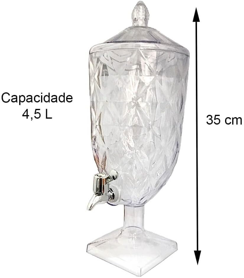 Suqueira Cristal Acrilico Diamond 4,5 L Xplast