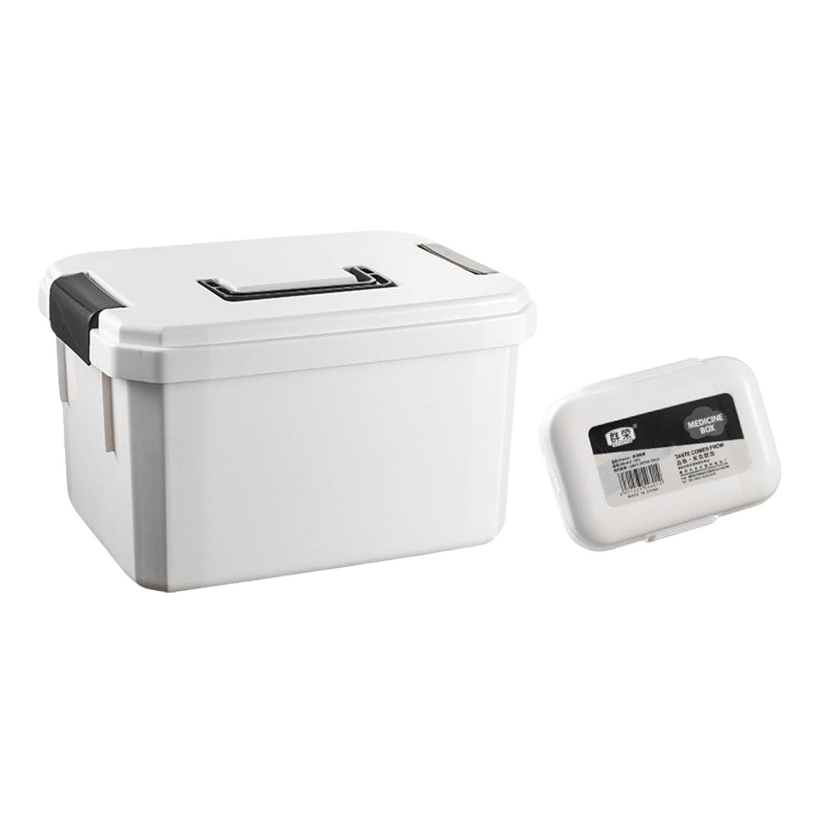 perfeclan Botiquín Multiusos con Tapa, Ideal para Oficina, Coche Y Lugar de Trabajo, Caja XL y pequeña