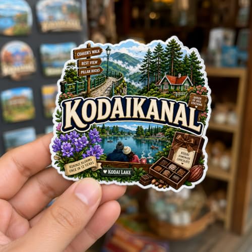 Image of Zesta Wooden Fridge Magnets Set | Refrigerator Decor Magnets for Kitchen | India Souvenir Fridge Magnet Collection | Wooden Magnet for Fridge Door Decoration (Kodaikanal)
