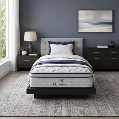 Twin 10 Inch Plush Mattress, Medium Firm, Reinforced Edge Support