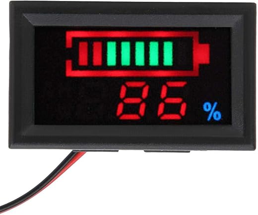 YB27VE Battery Capacity Indicator, Digital LED Battery Capacity Monitor Voltage and Electricity Meters Tester Power Displa...