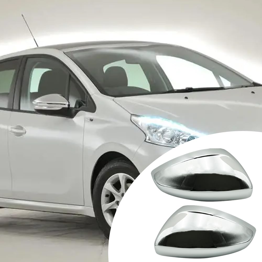 Cubierta de Espejo Retrovisor, Funda para Espejo de Coche Carcasa de Espejo Retrovisor de Coche Accesorios de Repuesto Compatible con Peugeot 208 2013-2019