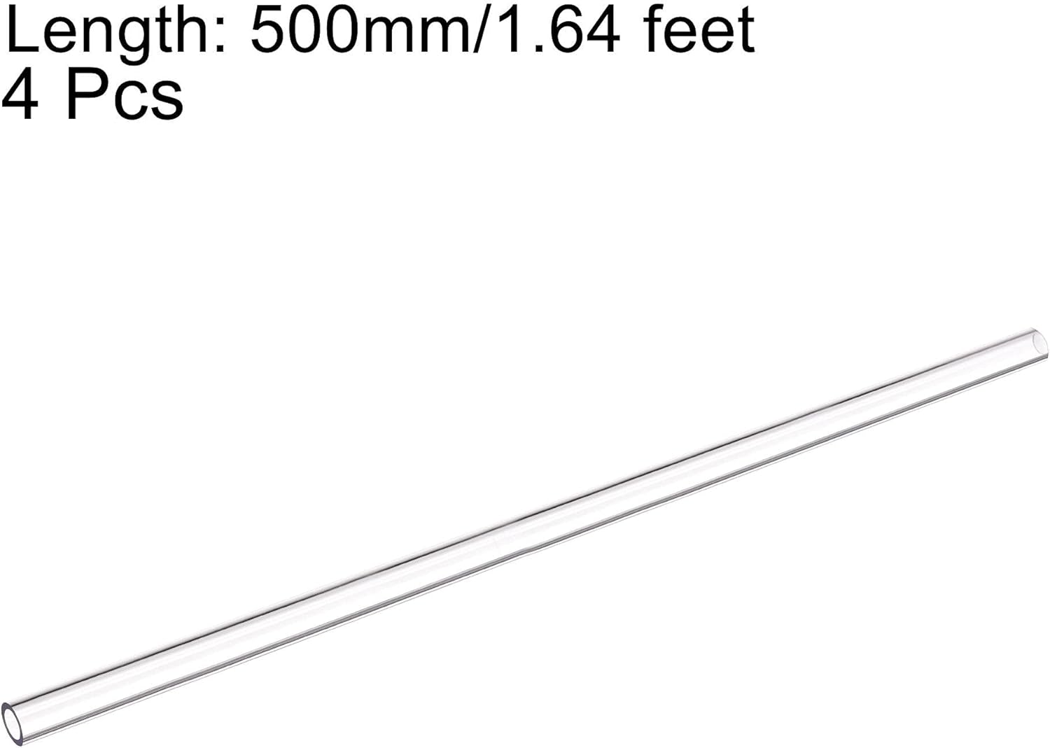 uxcell PETG Tubing Hard Tube 12mm ID, 16mm OD, 0.5m/20inch Length, Clear for PC Water-cooling System 4pcs