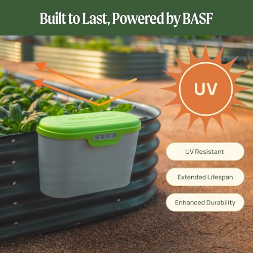 Image of Vego Garden Heavy-Duty Hanging Garden Toolbox, Weather-Resistant Durable Polymer, Holds Up to 44 lbs, Features a Rounded Lid Lime