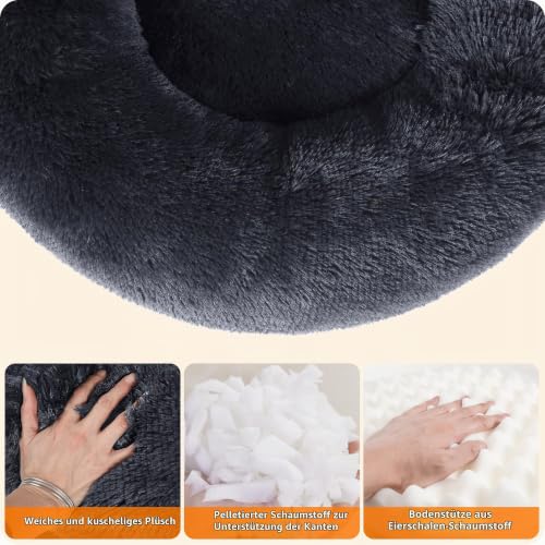 HMTOPE Orthopädisches Hundebett Grosse Hunde, Donut Kissen Waschbar, Ø120cm