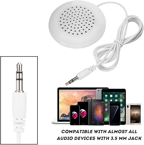 Yoidesu 2Pcs Mini Speaker, 3.5mm DIY Speaker with Stereo Sound, Under Pillow Speaker, Portable Line in Speakers HiFi Speaker for MP3, MP4, CD Player, Mobile Phone