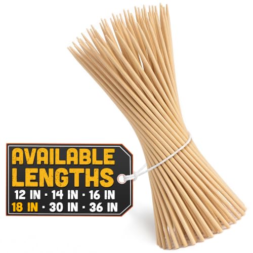 50 Pcs Wooden Skewers 18 Inch Long Bamboo Sticks for Kebabs