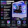 PC de Escritorio para Gaming, Procesador de 12 Núcleos Radeon RX580 GDDR5 | 64GB RAM 512GB SSD NVMe + 1TB HDD WiFi 6 y BT 5.4 Refrigeración Líquida 7× Ventiladores ARGB Fuente 650W Windows 11 4
