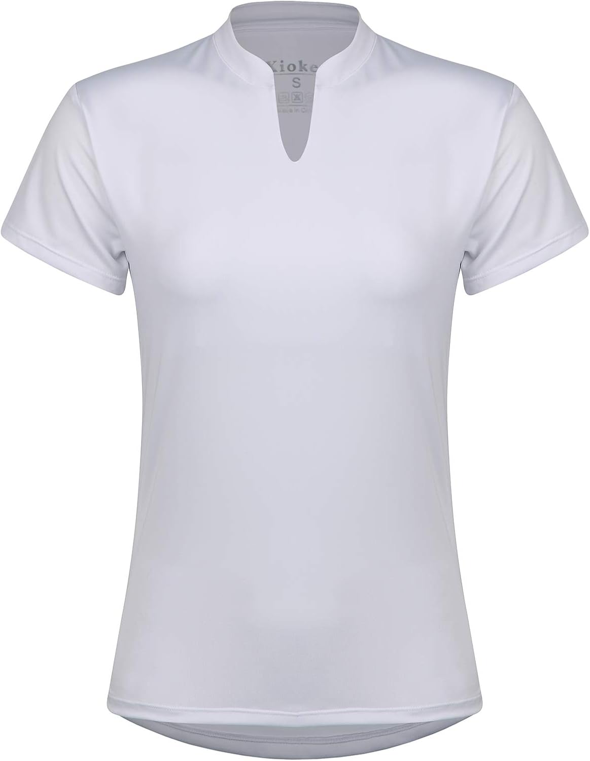Women Tennis Shirts V-Neck with 1/2 Lining, Golf Top for Women Short Sleeves Tennis Tee for Sports : Clothing