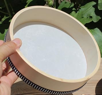 Hand Drum 10 Inch 8 Inch 6 Inch Wood Drum Musical Educational Percussion Instrument Wooden Frame Drum for Home Party Supplies (10 Inch)