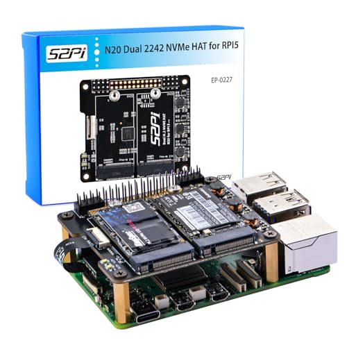 N20 デュアル拡張 2242 NVMe 拡張ボード Raspberry Pi 5 用