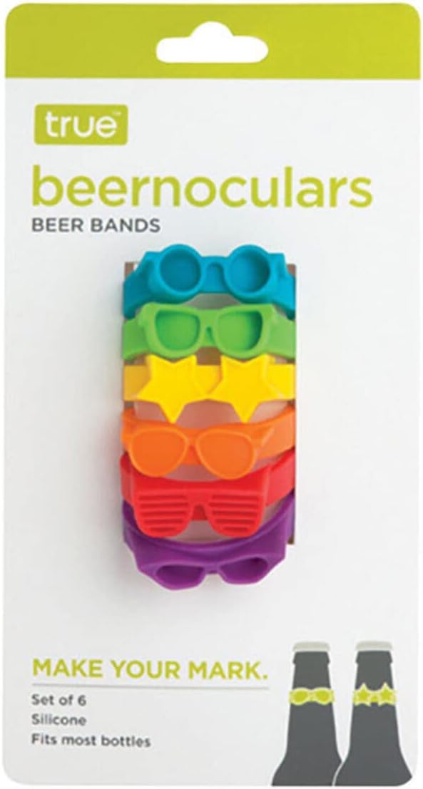 True Beernoculars Assorted Bottle Marker Silicone - Case of: 12; Each Pack Qty: 6; Total Items Qty: 7212