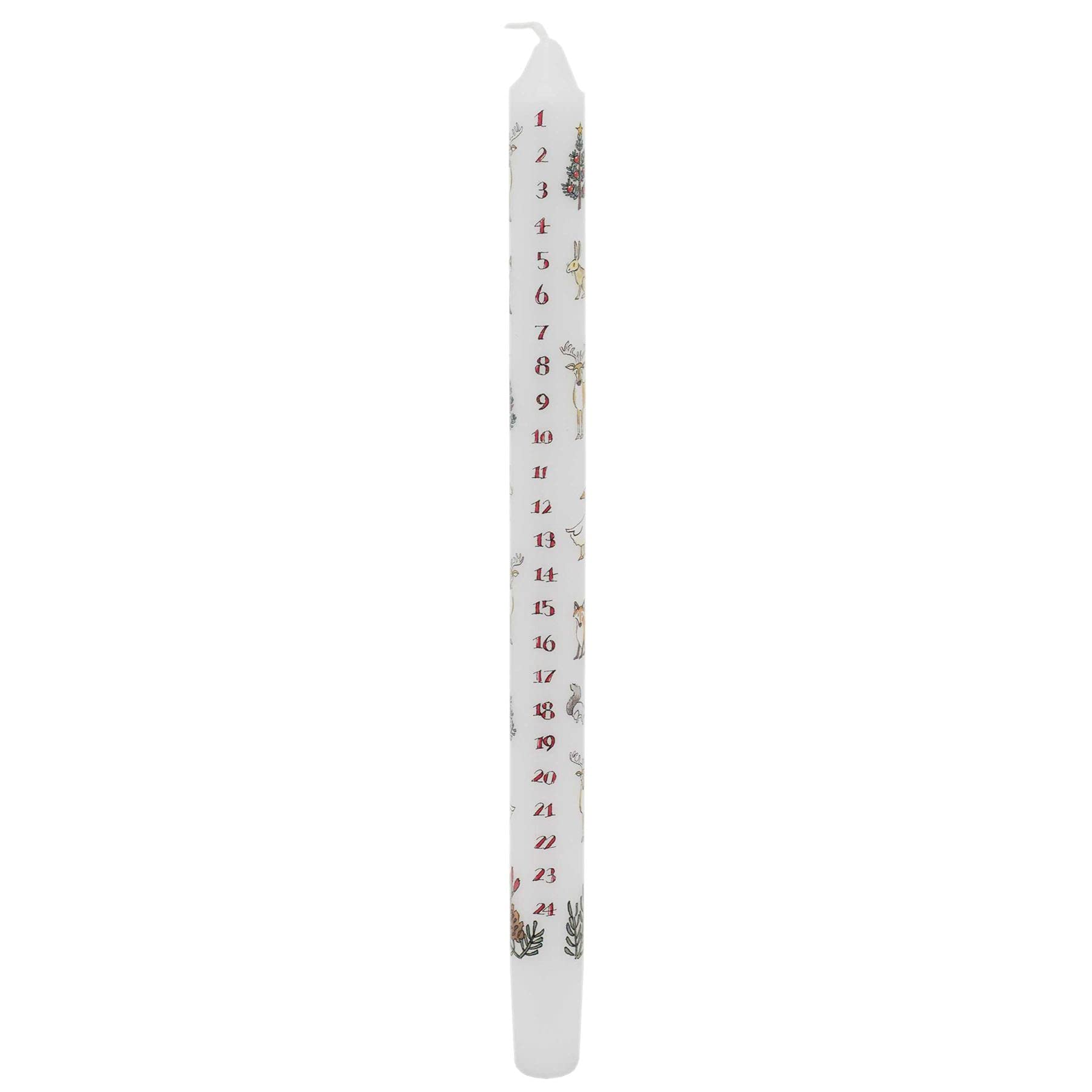 Carousel Home White Traditional Countdown To Christmas Advent Candle | Winter Wildlife Dinner Candle | Christmas Candle Advent Candles
