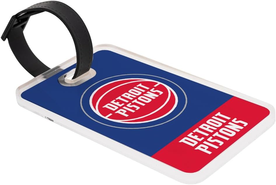 Desert Cactus Detroit Pistons Luggage Tag – Official NBA National Basketball Travel ID Label for Suitcases, Bags, and Carry-Ons (Acrylic Luggage Tag C)