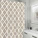 Eve Split Geometric Patterned Water-Repellent Fabric Shower Curtain, 72-Inch by 72-Inch beige