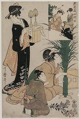 Tableaux Graffiti Art Mural d'Utamaro : impression sur toile grand format pour salon de 60x90cm